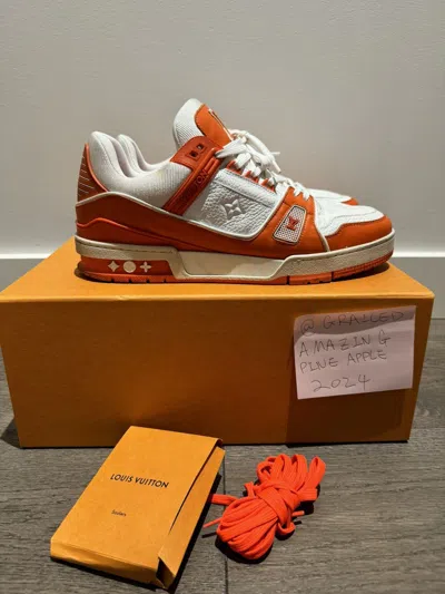 Pre-owned Louis Vuitton Trainer Shoes In Orange