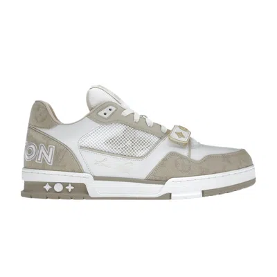 Pre-owned Louis Vuitton Trainer Sneaker 'velcro Strap - Beige Monogram Denim' In Brown