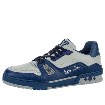 Pre-owned Louis Vuitton Trainer Sneakers 'blue Grey' In Multi