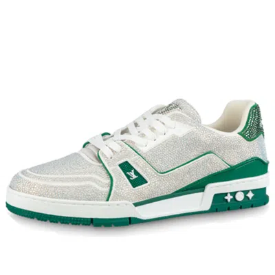 Pre-owned Louis Vuitton Trainer Sneakers 'crystals White And Green'