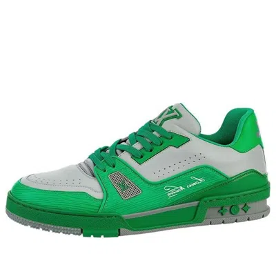 Pre-owned Louis Vuitton Trainer Sneakers 'green Grey'