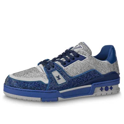 Pre-owned Louis Vuitton Trainer Sneakers 'grey Blue Crystals'