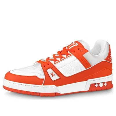 Pre-owned Louis Vuitton Trainer Sneakers 'white Orange'