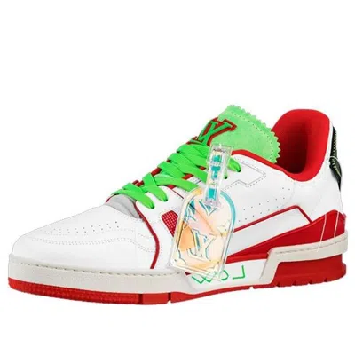 Pre-owned Louis Vuitton Trainer Sneakers 'white Red Green For New York'