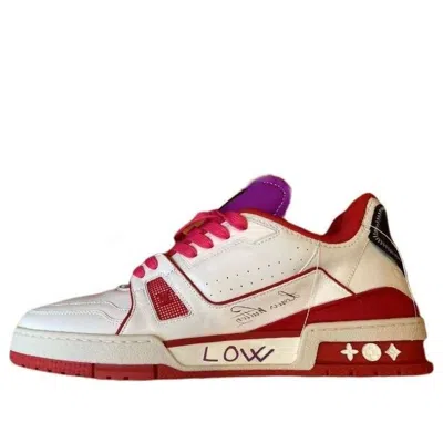 Pre-owned Louis Vuitton Trainer Upcycling Sneakers 'white Red Purple For Sydney'