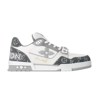 Pre-owned Louis Vuitton Trainer 'velcro Strap - Grey Monogram Denim' In Gray