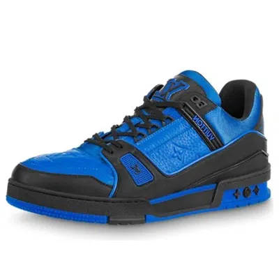 Pre-owned Louis Vuitton Trainers 'blue Monogram With Black'
