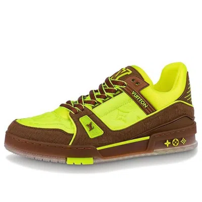 Pre-owned Louis Vuitton Trainers 'neon Yellow With Brown'
