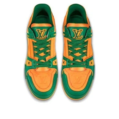 Pre-owned Louis Vuitton Trainers 'orange Monogram With Green'