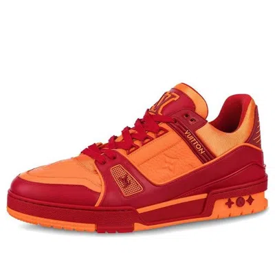 Pre-owned Louis Vuitton Trainers 'orange Monogram With Red'