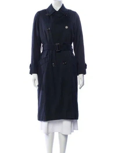 Pre-owned Louis Vuitton Trench Coat In Blue