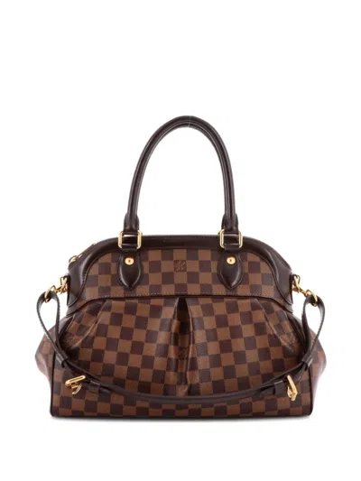 Pre-owned Louis Vuitton Trevi Handbag Damier Pm Satchel In Brown