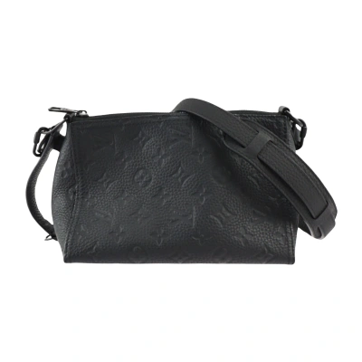 Pre-owned Louis Vuitton Triangle Leather Shopper Bag () In Black