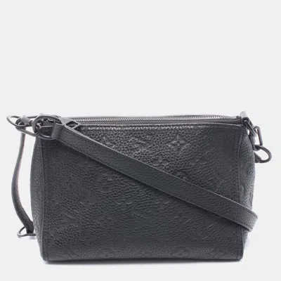 Pre-owned Louis Vuitton Triangle Messenger Noir Taurillon Leather Crossbody Bag In Black