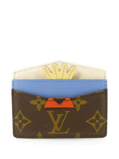 Pre-owned Louis Vuitton Tribal Mask Monogram-pattern Card Holder In Brown