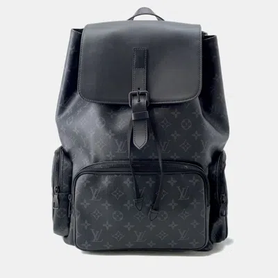 Pre-owned Louis Vuitton Trio Backpack Noirm45538 Monogram Eclipse In Black
