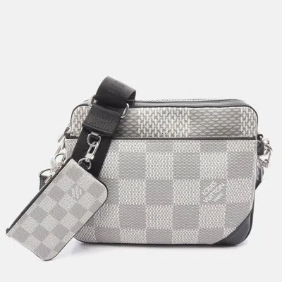 Pre-owned Louis Vuitton Trio Messenger 3d Crossbody Shoulder Bag Damier Graphite In Brown