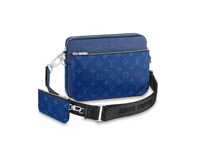 Pre-owned Louis Vuitton Trio Messenger In Cobalt Blue