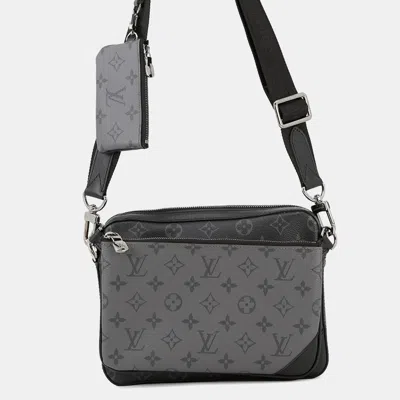 Pre-owned Louis Vuitton Trio Noir Monogram Eclipse Monogram Eclipse Reverse Messenger In Black