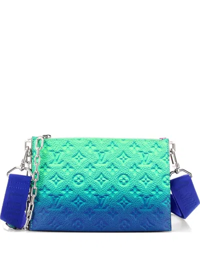 Pre-owned Louis Vuitton Trio Pouch Messenger Bag Limited Edition Illusion Monogram Taurillon Leather Crossbody Bag In Multi