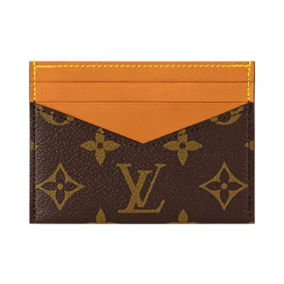 Pre-owned Louis Vuitton Triple Card Holder 'brown Monogram Canvas' | Men's Size Onesize