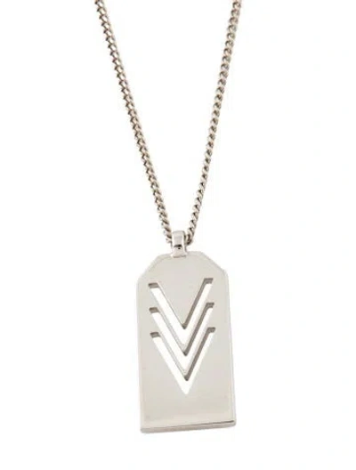 Pre-owned Louis Vuitton Triple V Pendant Necklace, 24" In Multi