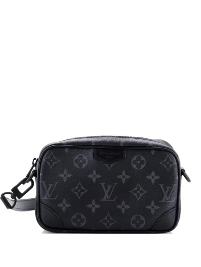 Pre-owned Louis Vuitton Trocadero Wearable Wallet Monogram Eclipse Crossbody Bag In Black