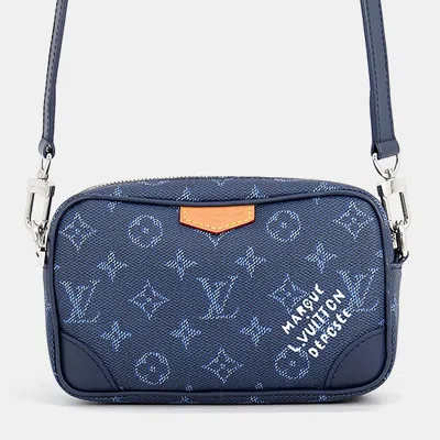 Pre-owned Louis Vuitton Trocadero Wearable Wallet Ocean Blue Monogram Canvas Crossbody Bag
