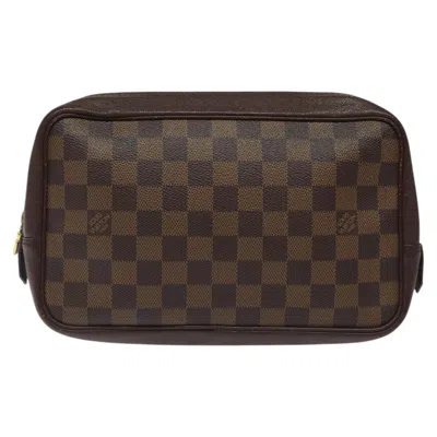 Pre-owned Louis Vuitton Trousse De Toilette 25 Brown Canvas Clutch Bag ()