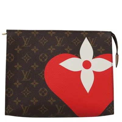 Pre-owned Louis Vuitton Trousse De Toilette Brown Canvas Clutch Bag ()