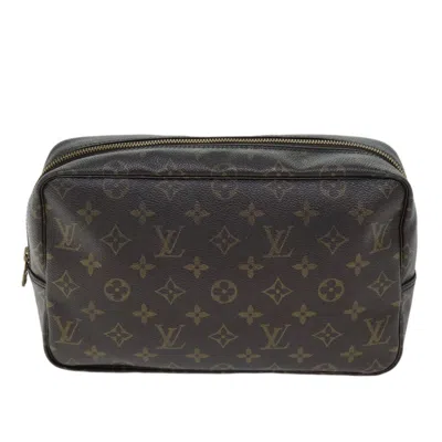 Pre-owned Louis Vuitton Trousse De Toilette Brown Canvas Clutch Bag ()