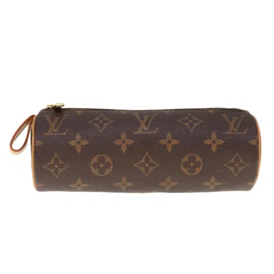 Pre-owned Louis Vuitton Trousse Rond Brown Canvas Clutch Bag ()