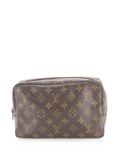 Pre-owned Louis Vuitton Trousse Toiletry Monogram Canvas 23 Pouch In Brown