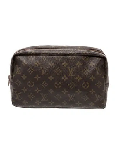 Pre-owned Louis Vuitton Trousse Toiletry Pouch Monogram Canvas 28 In Brown