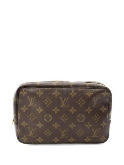 Pre-owned Louis Vuitton Trousse Toilette 23 Cosmetic Pouch In Brown