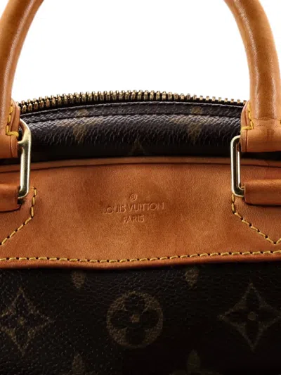Pre-owned Louis Vuitton Trouville Handbag Monogram Canvas Satchel In Brown