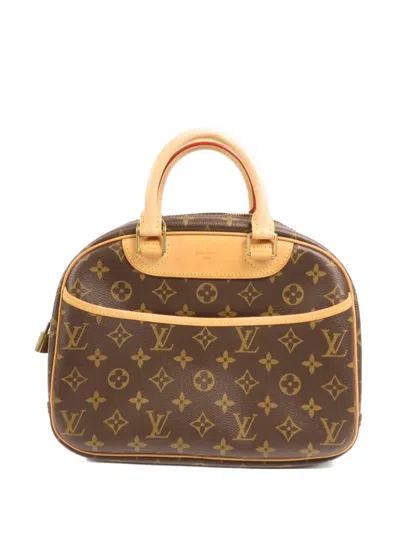 Pre-owned Louis Vuitton Trouville Monogram Canvas Tote Bag In Brown