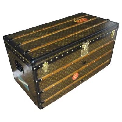 Pre-owned Louis Vuitton Trunk In Monogram Canvas, Vuitton Steamer Trunk 110 Cm In Brown