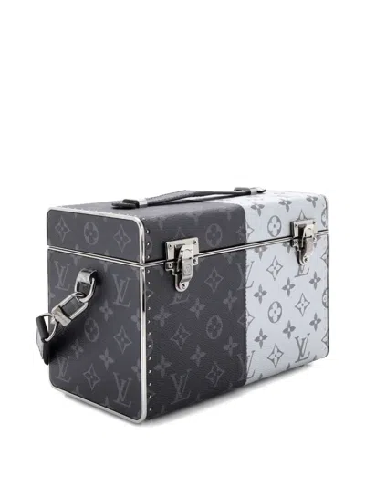 Pre-owned Louis Vuitton Trunk Monogram Eclipse Split Canvas Mini Shoulder Bag In Black