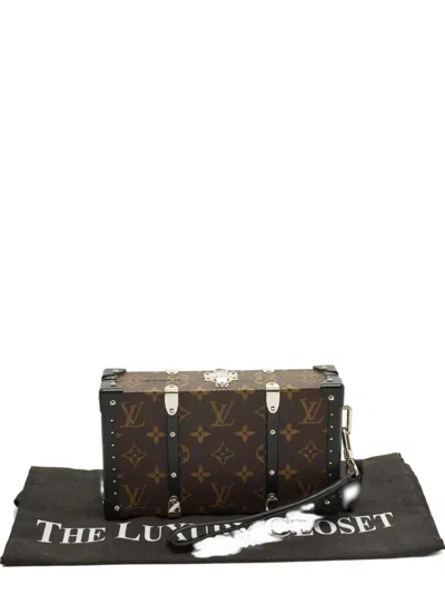 Pre-owned Louis Vuitton Trunk Monogram Macassar Clutch Bag In Brown