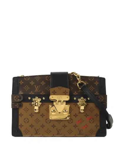 Pre-owned Louis Vuitton Trunk Monogram Reverse Clutch Bag In Brown