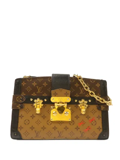 Pre-owned Louis Vuitton Trunk Reverse Monogram Clutch Bag In Brown