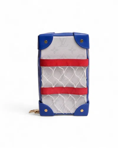 Pre-owned Louis Vuitton Trunk Soft Tricolor X Nba Clutch Bag In Blue