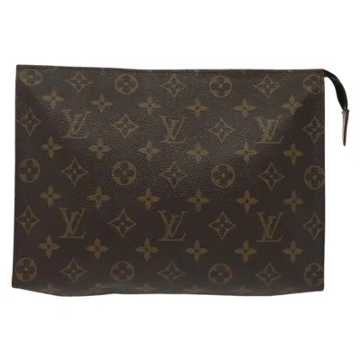Pre-owned Louis Vuitton Truth Toilette 23 Brown Canvas Clutch Bag ()