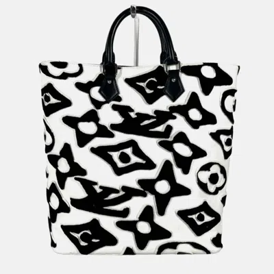 Pre-owned Louis Vuitton Tufted Monogram Cabas Shoulder Bag Vertical Tote Coated Canvas Black