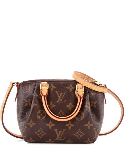 Pre-owned Louis Vuitton Turenne Handbag Monogram Canvas Nano Crossbody Bag In Brown