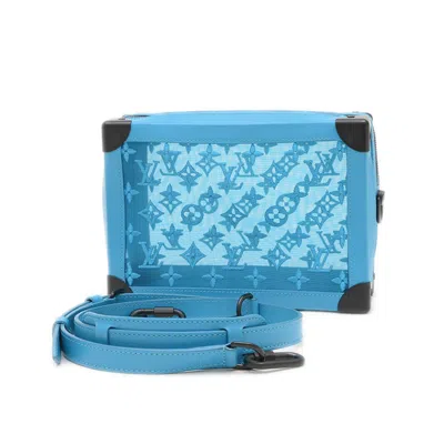 Pre-owned Louis Vuitton Turquoise Mesh Leather Shoulder Bag () In Blue