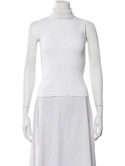 Pre-owned Louis Vuitton Turtleneck Sweater In White