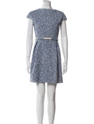 Pre-owned Louis Vuitton Tweed Mini Dress In Blue