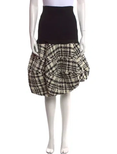 Pre-owned Louis Vuitton Tweed Pattern Knee-length Skirt In Black